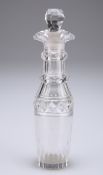 A small late Victorian cut glass scent bottle, 15cm high