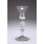 A MULTI-SPIRAL AIR-TWIST WINE GLASS, CIRCA 1750
