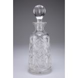 An early 20th century cut glass decanter, possibly by Webb, 29cm high