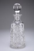 An early 20th century cut glass decanter, possibly by Webb, 29cm high