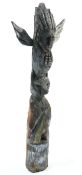 A large tribal figural and animal carving, 172cm high