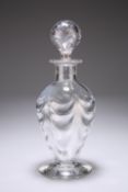 THOMAS WEBB & SONS A GLASS DECANTER, LAST QUARTER OF 19TH CENTURY, the pear-shaped body with '