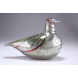 OIVA TOIKKA (FINNISH, BORN 1931) A NUUTAJARVI GLASS MODEL OF A PHEASANT, DESIGNED 1981