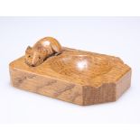 ROBERT THOMPSON OF KILBURN, A MOUSEMAN ADZED OAK ASHTRAY