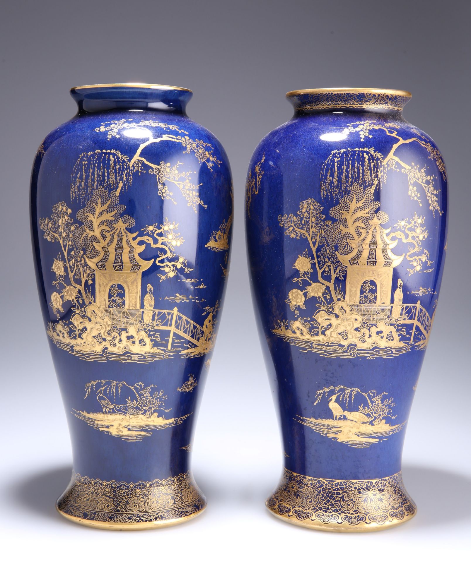 A PAIR OF 1920'S CARLTON WARE 'NEW MIKADO' VASES - Image 2 of 2