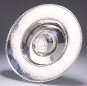 OMAR RAMSDEN (1873-1939), AN ARTS AND CRAFTS SILVER ROSE WATER DISH