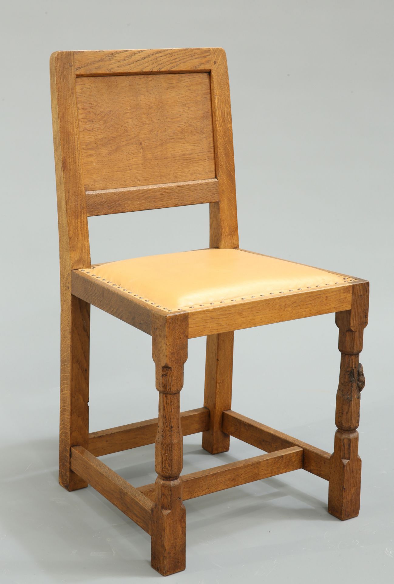 ROBERT THOMPSON OF KILBURN, A MOUSEMAN OAK PANEL BACK CHAIR