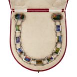 AN ARTS & CRAFTS SILVER AND ENAMEL BELT, ATTRIBUTED TO CHARLES FLEETWOOD VARLEY