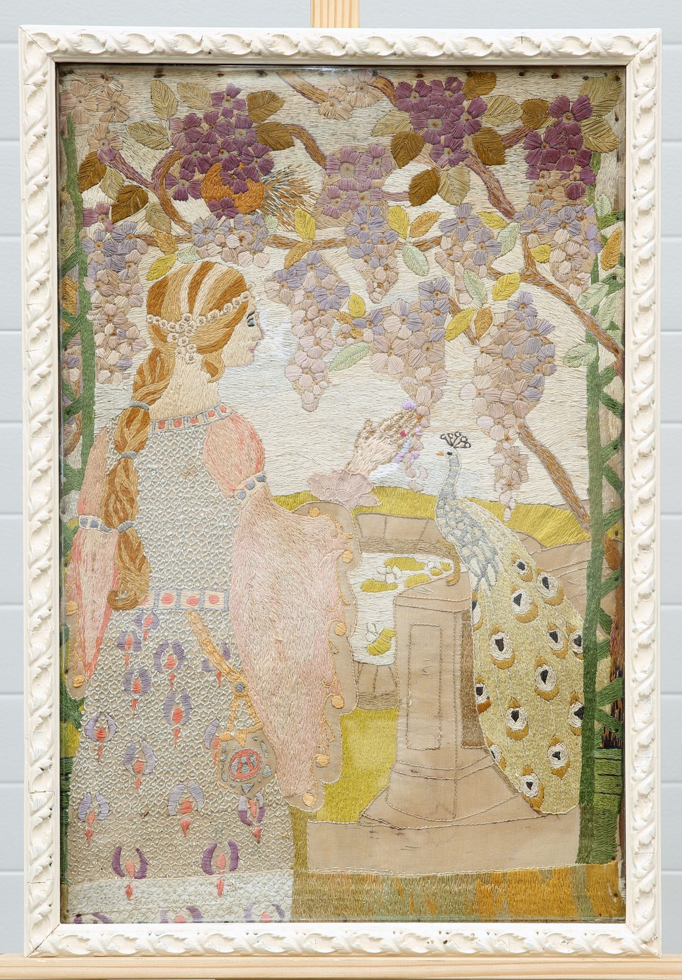 MANNER OF THE GLASGOW SCHOOL, AN ARTS AND CRAFTS NEEDLEWORK PANEL