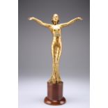 AN EARLY 20TH CENTURY GILT-METAL FIGURE OF A DANCER, IN THE ART DECO TASTE