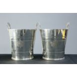 A PAIR OF ART DECO SILVER-PLATED WINE COOLERS