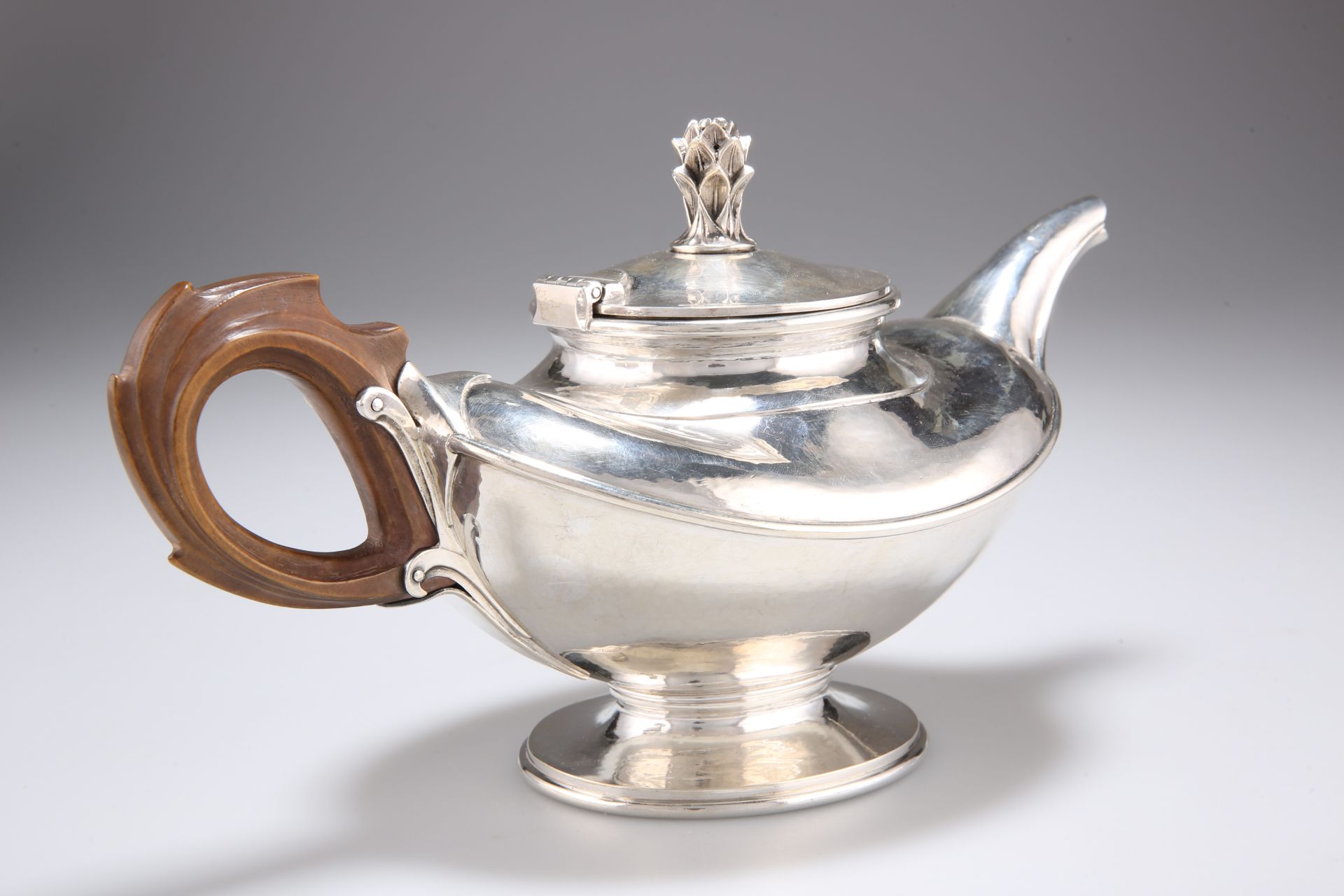 OMAR RAMSDEN (1873-1939), AN ARTS AND CRAFTS SILVER TEAPOT, - Image 2 of 3
