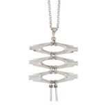 A NORWEGIAN SILVER PENDANT ON CHAIN, BY DAVID ANDERSEN