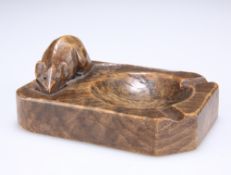 ROBERT THOMPSON OF KILBURN, AN EARLY MOUSEMAN ADZED OAK ASHTRAY