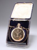 A HEAVY GOLD-PLATED FULL HUNTER POCKET WATCH