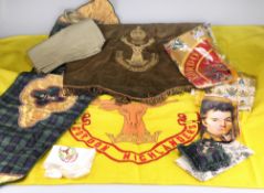 A BULLION EMBROIDERED BANNER OF THE GORDON HIGHLANDERS