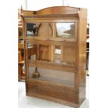 AN EARLY 20TH CENTURY LEBUS OAK BOOKCASE
