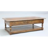 A LARGE PERIOD STYLE OAK COFFEE TABLE