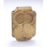 AN 18TH CENTURY BRASS-MOUNTED MISERS SNUFF BOX