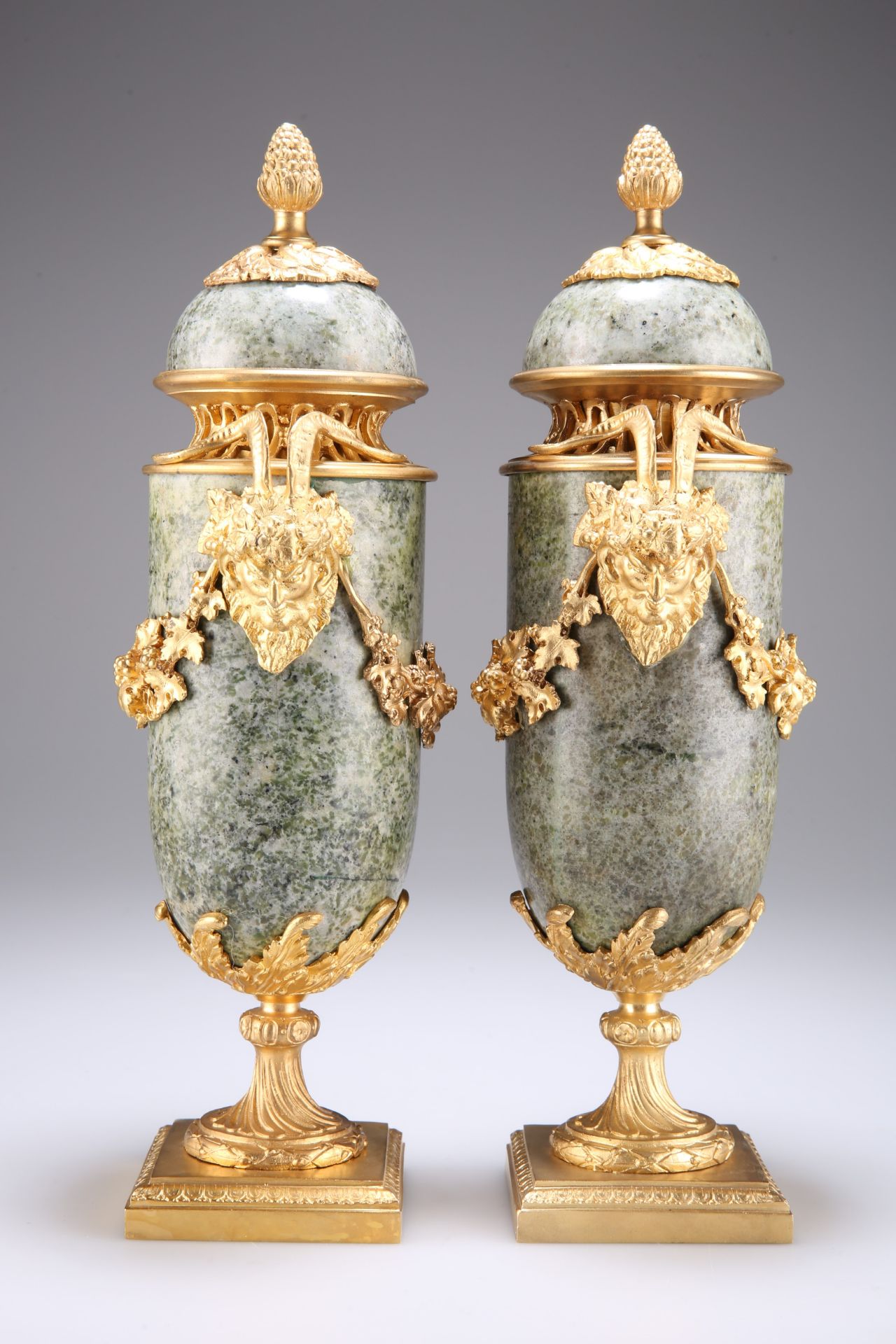 A PAIR OF CONTINENTAL GILT-METAL MOUNTED SERPENTINE VASES AND COVERS - Image 2 of 2