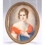 AFTER GARDELLI, AN EARLY 20TH CENTURY PORTRAIT MINIATURE ON IVORY