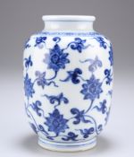 A CHINESE BLUE AND WHITE PORCELAIN VASE