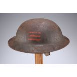 A 1916 PATTERN RIMMED BRITISH STEEL HELMET