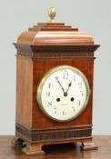 A MAPLE & CO INLAID MAHOGANY MANTEL CLOCK