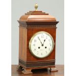 A MAPLE & CO INLAID MAHOGANY MANTEL CLOCK