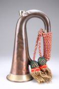 A WWI COPPER AND BRASS BUGLE BY POTTER & CO. ALDERSHOT