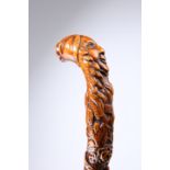 AN 18TH CENTURY CARVED WALKING STICK
