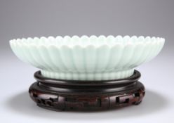 A CHINESE CELADON GLAZE PORCELAIN DISH