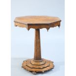 A VICTORIAN POLLARD OAK OCCASIONAL TABLE