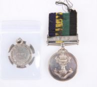 A SILVER WATCH FOB MEDALLION