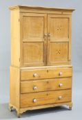 A VICTORIAN PINE PRESS CUPBOARD