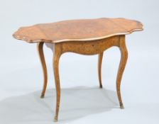 A FRENCH 19TH CENTURY MARQUETRY DROPLEAF SIDE TABLE
