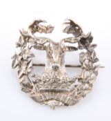 A HM SILVER OFFICERS' PATTERN GLENGARRY BADGE OF THE GORDON HIGHLANDERS