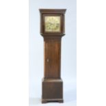 A GEORGE III OAK 30-HOUR LONGCASE CLOCK