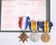 A 1914/15 STAR WITH WAR AND VICTORY MEDALS