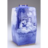 A ROYAL DOULTON BLUE AND WHITE CHILDREN SERIES VASE