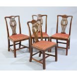 A SET OF FOUR GEORGE III STYLE MAHOGANY DINING CHAIRS