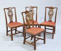 A SET OF FOUR GEORGE III STYLE MAHOGANY DINING CHAIRS