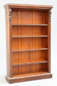 A VICTORIAN MAHOGANY OPEN BOOKCASE