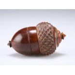 A 19TH CENTURY COQUILLA NUT NOVELTY NUTMEG GRATER