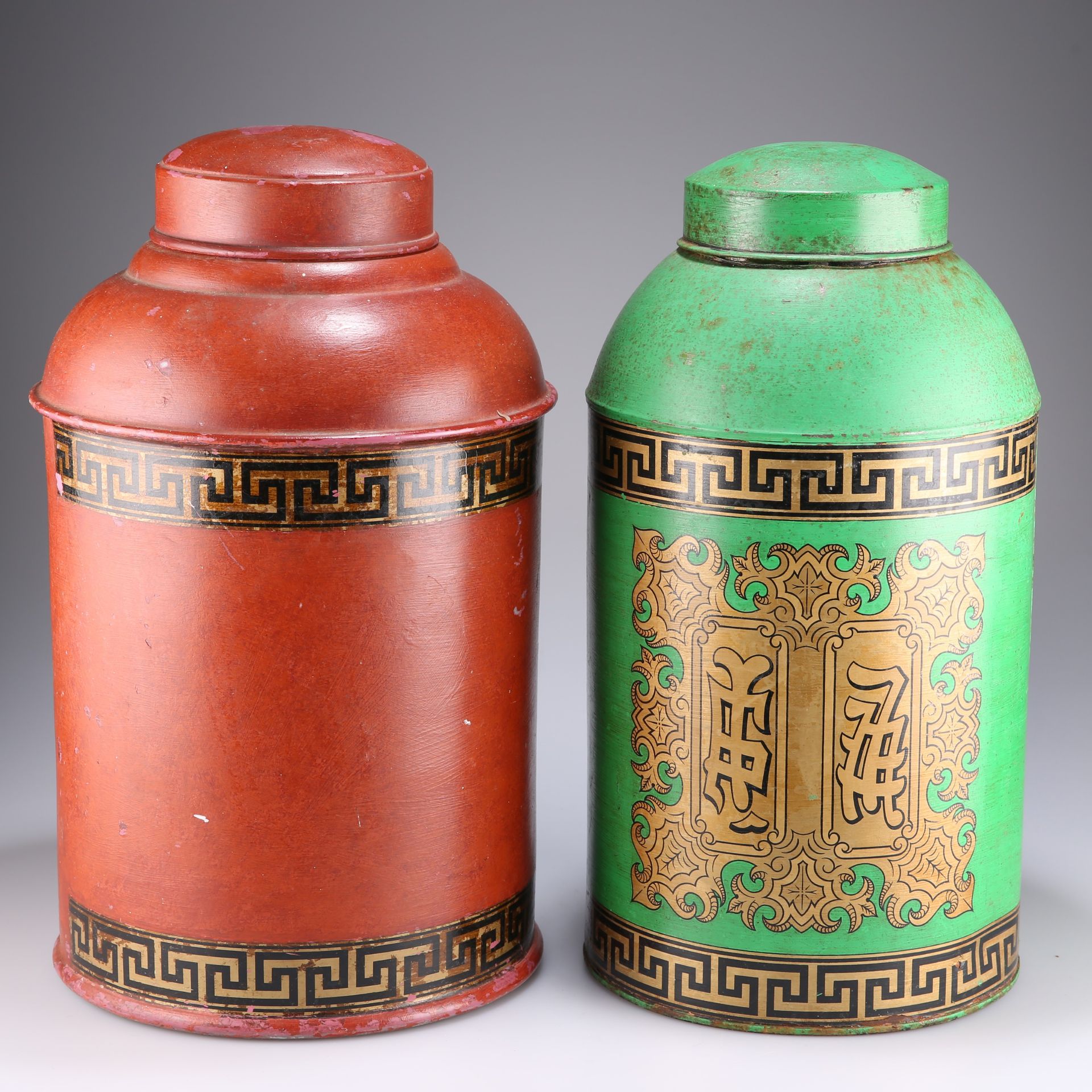 TWO TOLE WARE TEA CANISTERS