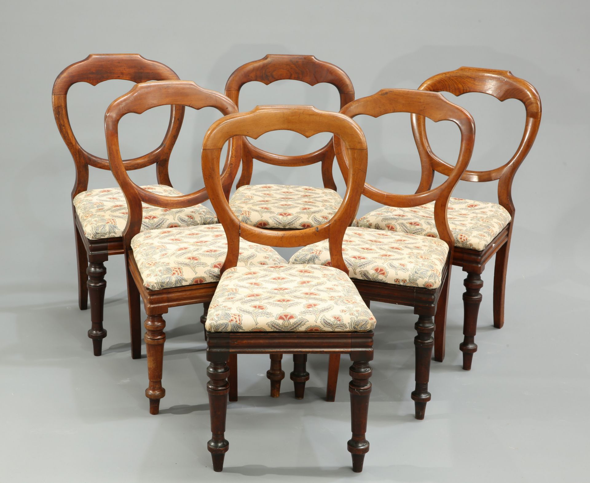 A SET OF SIX BALLOON BACK CHAIRS