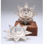TWO HM SILVER ANCIENT ORDER OF FORESTERS SASH STARS