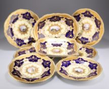 A COALPORT PORCELAIN EIGHT-PIECE DESSERT SERVICE