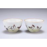 A SMALL PAIR OF CHINESE PORCELAIN CUPS