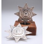 TWO HM SILVER SASH STARS OF THE ANCIENT ORDER OF FORESTERS